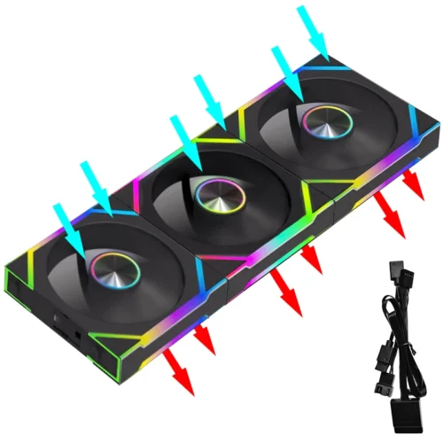 JUMPEAK DS120 Face-Changing ARGB Cooling Fan 360mm 240mm Modular Stackable Splicing 120mm RGB Fans For Gaming PC Case CPU Cooler