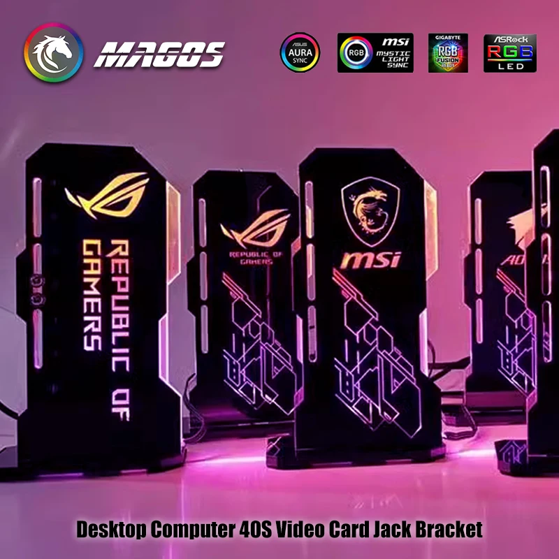 4090 GPU Holder Jack Support 40 Series VGA Bracket RGB Flow MSI AORUS ROG TUF Belief Anime Characters PC Assemble MOD