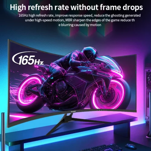 Gawfolk 34 Inch Ultrawide Curved Gaming Monitor, 1500R PC Screen 165hz UWQHD 4K, Curved Computer Screen with FreeSync, Support W