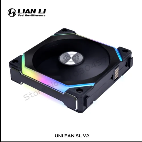 LIAN LI UNI FAN SL V2 SL120V2 Reverse Blade 10% Performence Upgraded Version RGB Fan, Single Pack, Black/White