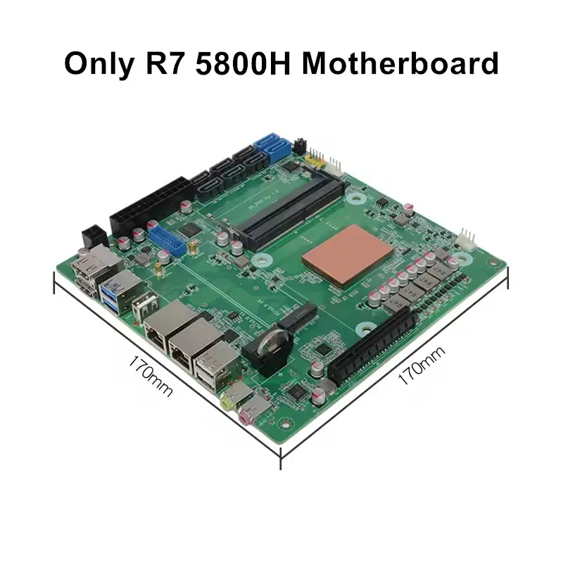 Topton AMD Ryzen 7 5800H 5825U 8-Bay NAS Firewall Motherboard 2*NVMe 8*SATA 2*2.5G LAN 2*DDR4 1*8XPCIE3.0 Gaming ITX Mainboard