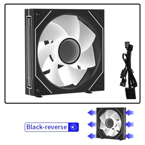 Coolcirc Cableless PC Case Fan 12V/4Pin PWM 800-1800RPM Silent 5V/3Pin ARGB Triple Pack 120mm Ventilator Use for Water Cooling