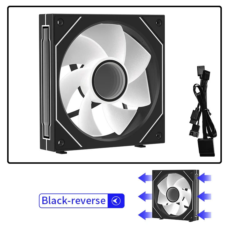 Coolcirc Cableless PC Case Fan 12V/4Pin PWM 800-1800RPM Silent 5V/3Pin ARGB Triple Pack 120mm Ventilator Use for Water Cooling