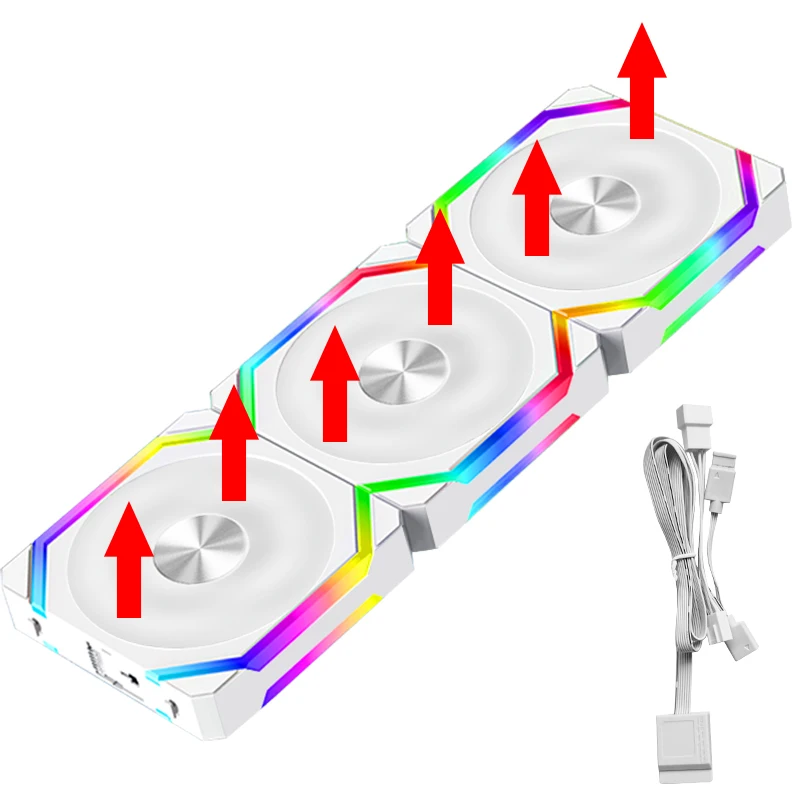 JUMPEAK CS120 ARGB Cooling Fan 360mm Modular Stackable Splicing PWM Silent 120mm RGB Fans Kit For Gaming PC Case Water Cooler