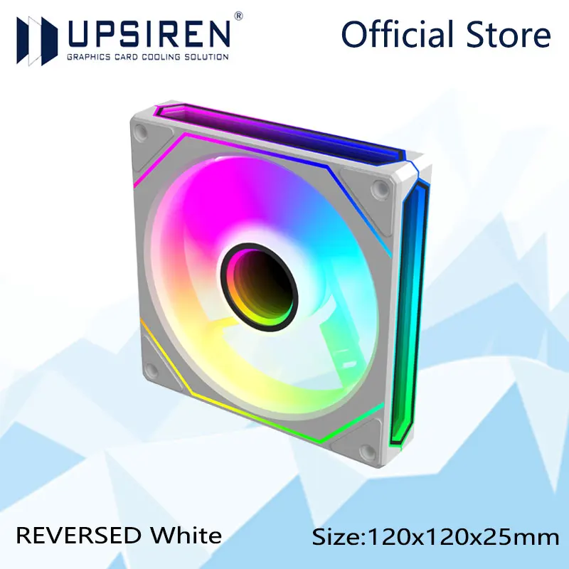 UPSIREN UF-4 12CM Computer Chassis Fan,Infinite Prism ARGB Fan/3 Mirror Surfaces/4 Pin PWM/3PIN ARGB Quiet Cooling Fan