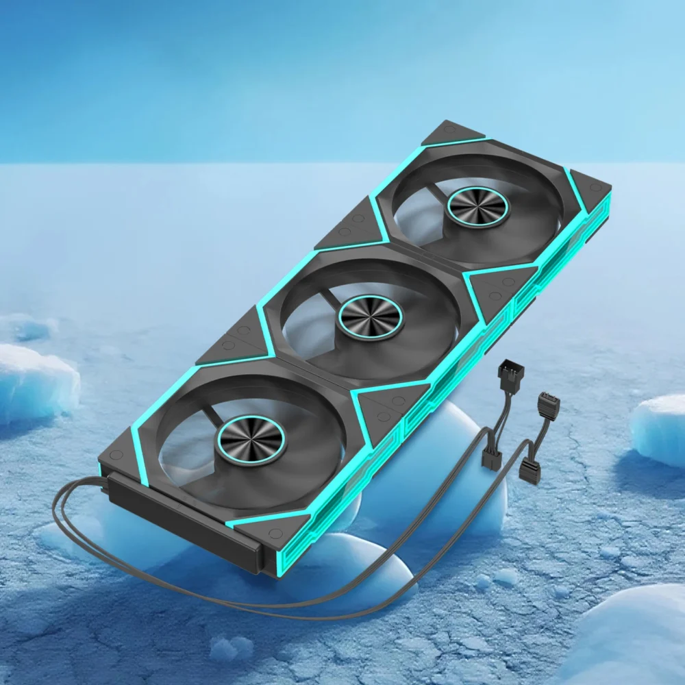 Computer Chassis Fan 12cm Case Cooler Fan ARGB Computer Fan 4 Pin PWM Suitable for Most PC Cooling Systems