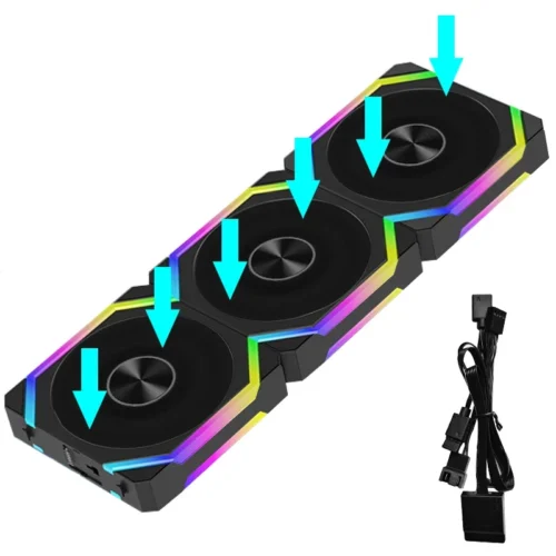 RGEEK  ARGB Cooling Fan 360mm 240mm Modular Stackable Splicing PWM Silent 120mm RGB Fans For Gaming PC Case Water Cooler