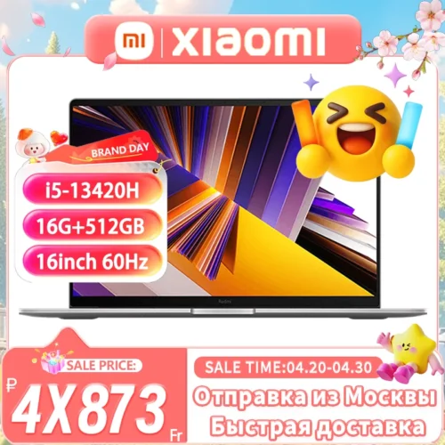 【Moscow Warehouse】Xiaomi RedmiBook 16 2024 New i5-13420H/13500H/12450H 16G 512G 16inch Screen JYU4577CN/JYU4585CN/JYU4614CN