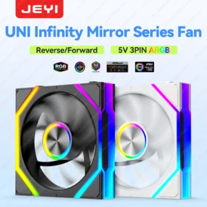 JEYI ARGB Chassis PC Fan Hydro Bearing Fan 30dB(A) 12CM CooI Fan 5V3Pin PWM Modular Wireless Splicing Forward/Reverse Blade Fan