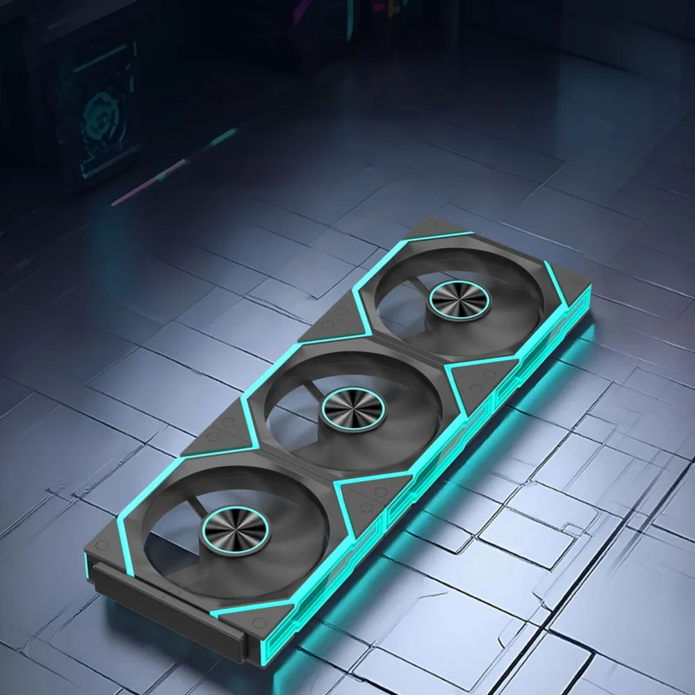 Computer Chassis Fan 12cm Case Cooler Fan ARGB Computer Fan 4 Pin PWM Suitable for Most PC Cooling Systems