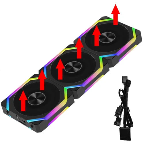 JUMPEAK CS120 ARGB Cooling Fan 360mm Modular Stackable Splicing PWM Silent 120mm RGB Fans Kit For Gaming PC Case Water Cooler