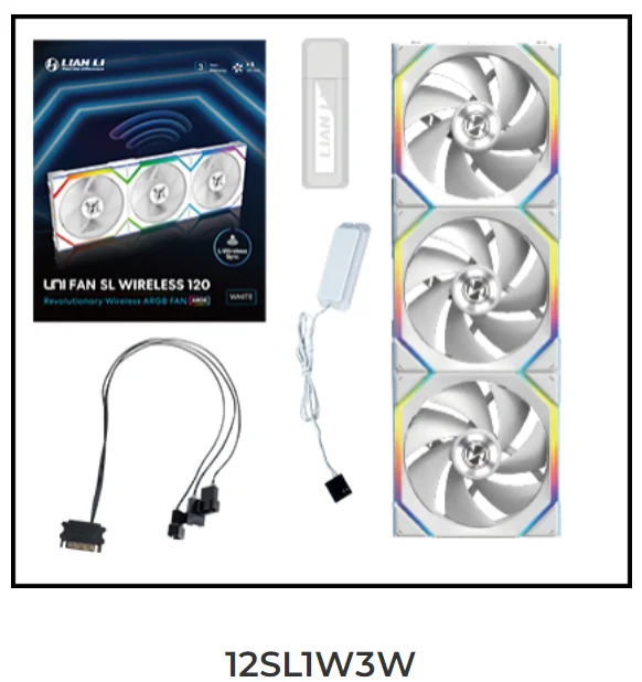 LIAN LI UNI FAN SL Wireless 120 Single Pack , Reverse Blade Triple Pack, LCD 120 Single Pack, Case fan, water cooled fan