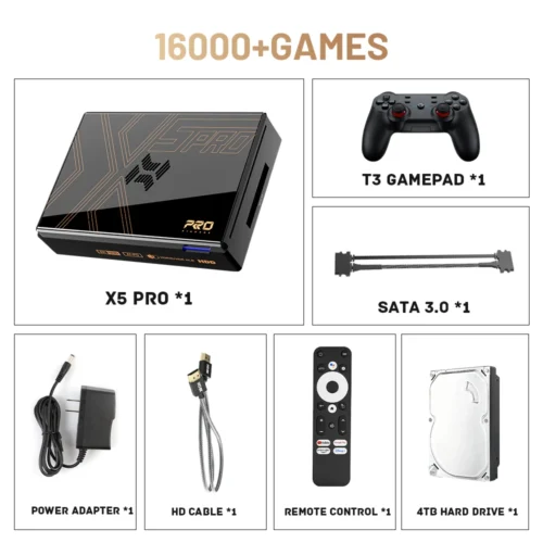 Kinhank Super Console X5 PRO Retro Video Game Consoles Plug and Play 320G/4T with 10000+ Games for PS2/WII/SS/DC/N64/MAME