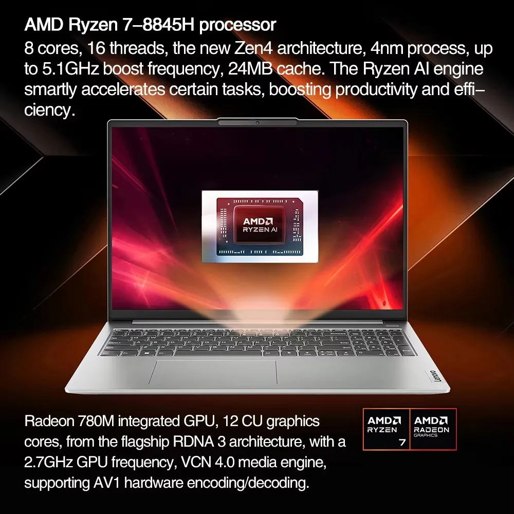 Lenovo Ultrabook XIAOXIN 16 2024 Laptop AMD Ryzen R7 8845H Intel Core i5 13420H 16G 32GB 512GB 16" FHD Display Sreen Notebook PC