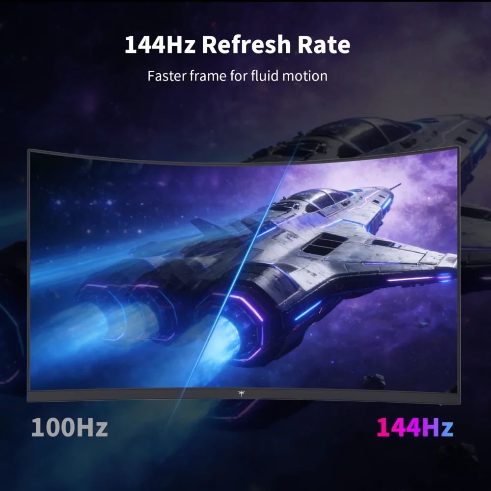 KTC H27S5C 27" Curved Gaming Monitor, 1440P QHD 144Hz 120Hz Monitor 1500R HVA Panel, HDR400, Adaptive Sync, 400nits