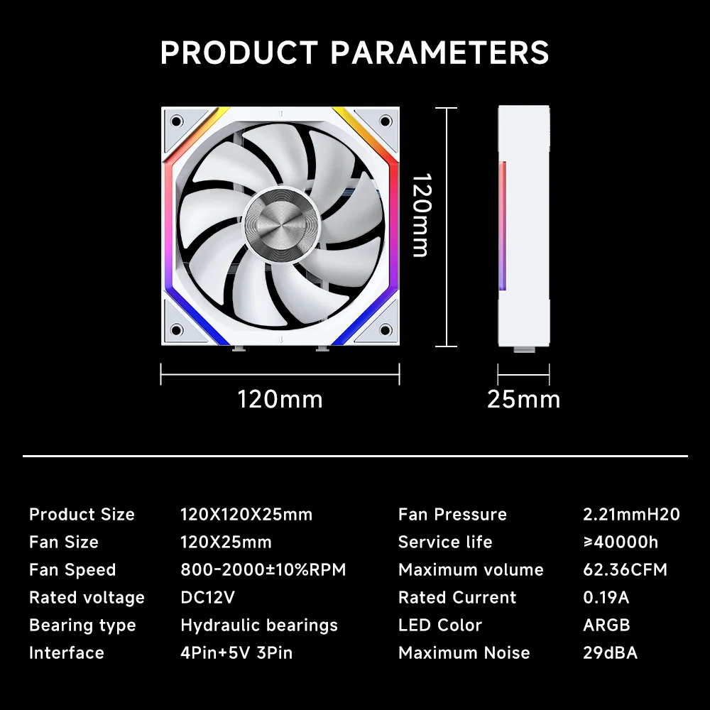 120mm ARGB Fan Infinity Mirror Design 5V 3PIN Aura Sync 4PIN PWM 800-2000RPM Cooler Fan Jungle Leopard Galaxy Prism XH