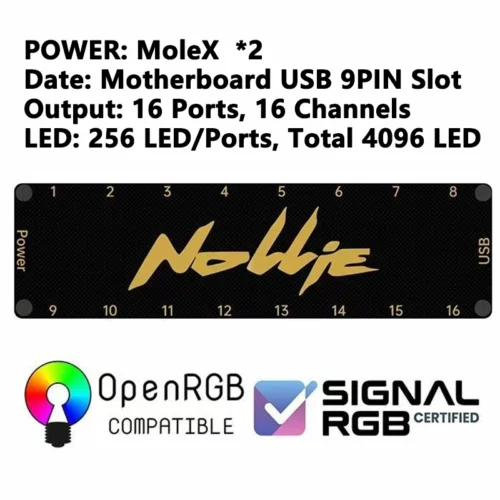 Nollie SignalRGB OpenRGB Universal 5V 3PIN ARGB Asynchronous Controller HUB For Computer PC Case Cooling Fans Light Strip