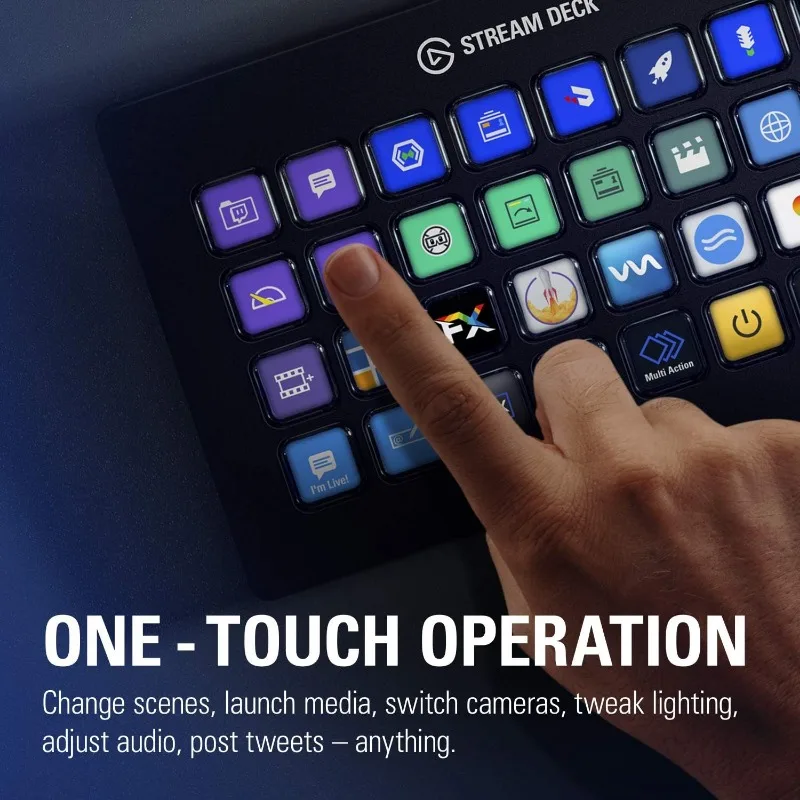 Stream Deck XL – Advanced Studio Controller, 32 macro keys, trigger actions in apps and software like OBS, Twitch, YouTube