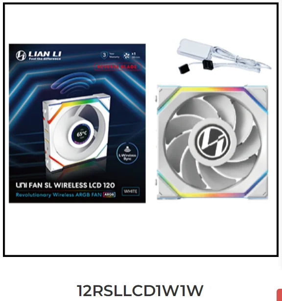 LIAN LI UNI FAN SL Wireless 120 Single Pack , Reverse Blade Triple Pack, LCD 120 Single Pack, Case fan, water cooled fan