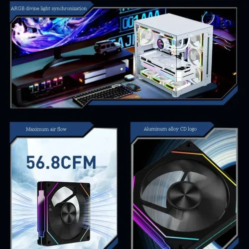 PRISM 4 RS Computer Case Fan 12cm ARGB 4 Pin Quiet Cooling Fan 12V Large Air Volume 800-1600RPM