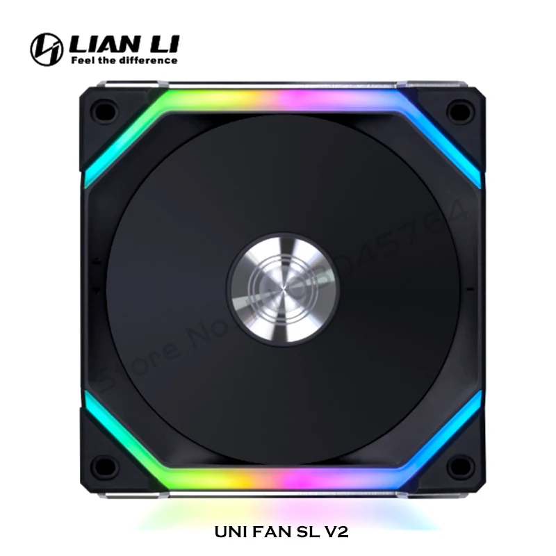 LIAN LI UNI FAN SL V2 SL120V2 Reverse Blade 10% Performence Upgraded Version RGB Fan, Single Pack, Black/White