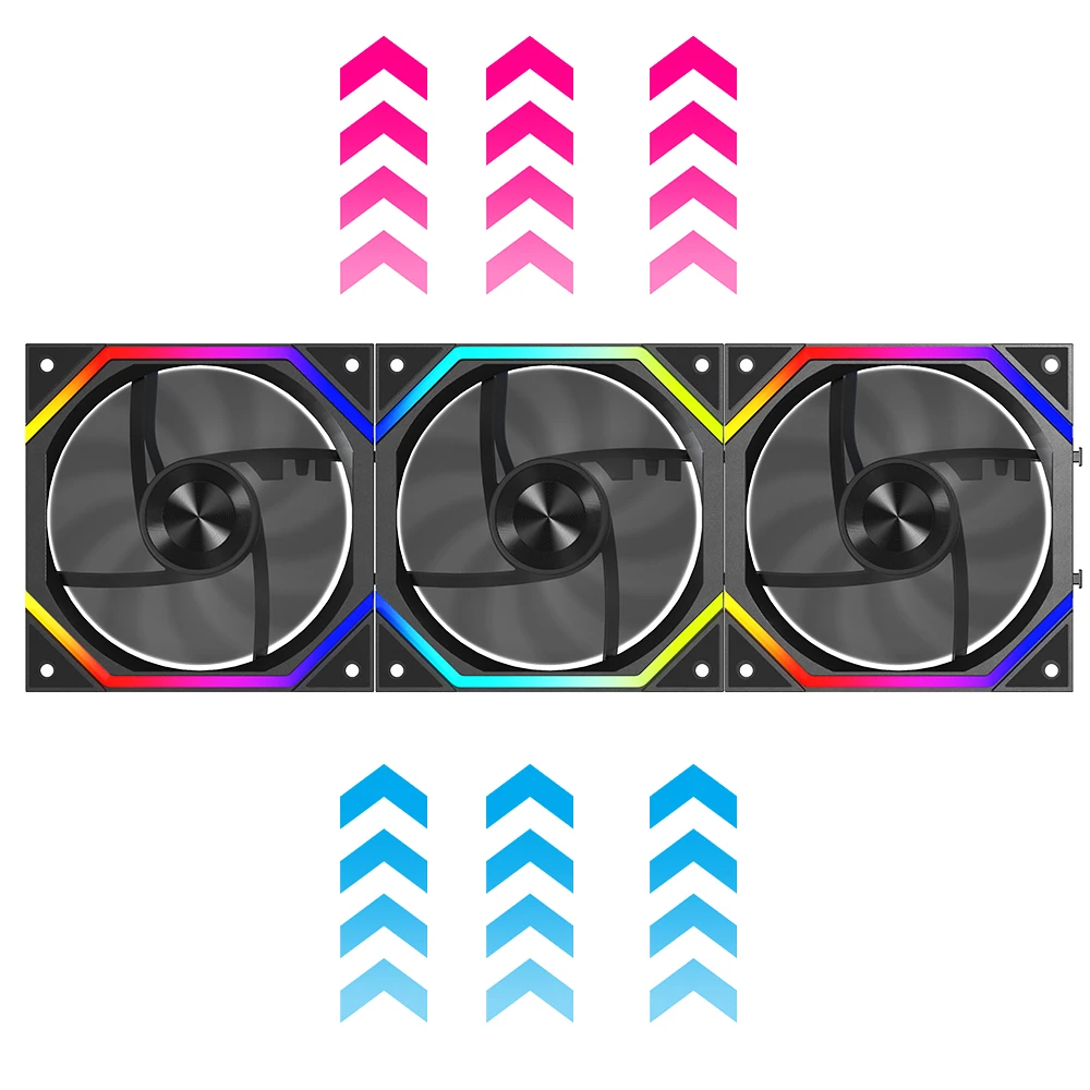 Jungle Leopard Galaxy Prism XH Flowing Running Lights‌ PC Case Fan Splicing fan ARGB chassis fan 12CM cooling fan 5V3 pin PWM