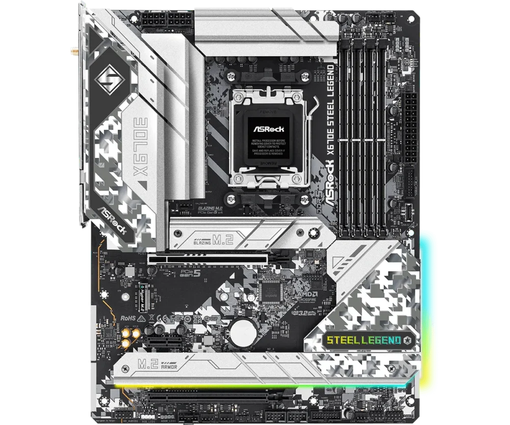 ASROCK X670E STEEL LEGEND AMD AM5 DDR5 motherboard X670 CPU Ryzen 7 7800X3D 9 7950X3D 7900X3D 5 7600X 9600X PCIe 5.0 M.2 ATX