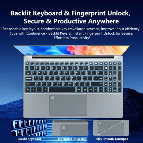 New Office Laptop Intel Core i9 9900 15.6 inch 4K HD Screen Windows 11 16GB RAM 1TB SSD Portable Slim Laptops PC Gamer Computer