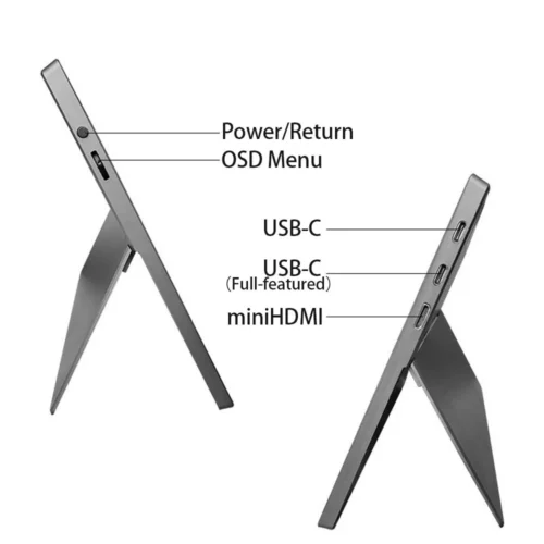 Portable 10.5 inch Monitor USB-C HDMI 100%sRGB VESA 1080 IPS LCD Screen Small Display with Speaker for PC Computer Windows