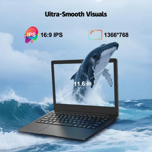 Azeyou 11.6” Laptop HD Display, N4000 Processor Student Laptop Computer 4GB,4000mAh,Russian English Keyboard OS 11 Pro Laptops