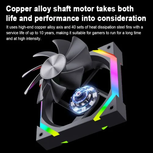 UPSIREN ZF-120 Computer Case Fan 12cm ARGB 4Pin PWM Quiet Cooling Fan 12V Large Air Volume 45CFM/600-1500RPM Use 26 lamp beads