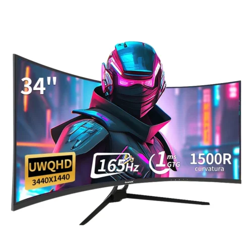 Gawfolk 34 Inch Ultrawide Curved Gaming Monitor, 1500R PC Screen 165hz UWQHD 4K, Curved Computer Screen with FreeSync, Support W