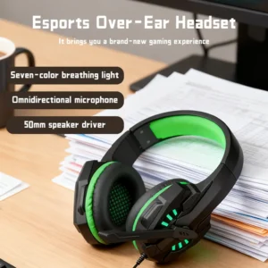 A7 Headphones Wired Gaming Headset Earphones Music For computer With Mic Headset Stereo SVirtual Surround Bass LED Light Gamer