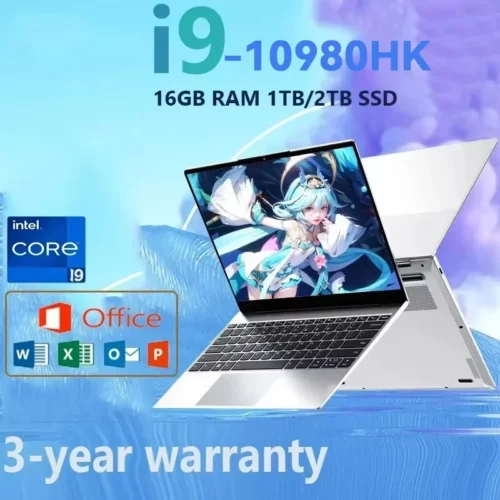 2026 14.1” Gaming i9 Laptop Windows 11 Intel Core i9-10980hk 16GB RAM 1/2TB M.2 SSD Laptops 4K HD Gaming Notebook Desktop PC