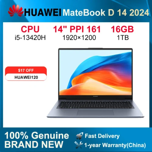 2024 HUAWEI MatbBook D14 Laptop 14-inch  CPU i5-13420H 16GB 512GB/1T Notebook Inter UHD Graphics LPDDR4X