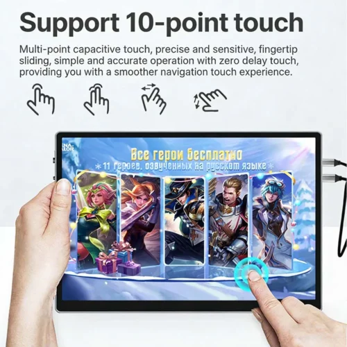 Portable 10.5 inch Monitor USB-C HDMI 100%sRGB VESA 1080 IPS LCD Screen Small Display with Speaker for PC Computer Windows