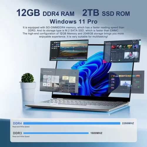 2026 Portable  Windows 11 Pro Laptops Intel Core i7 8650U 16GB RAM 1TB SSD Office Gamer Study notebook Computer PC