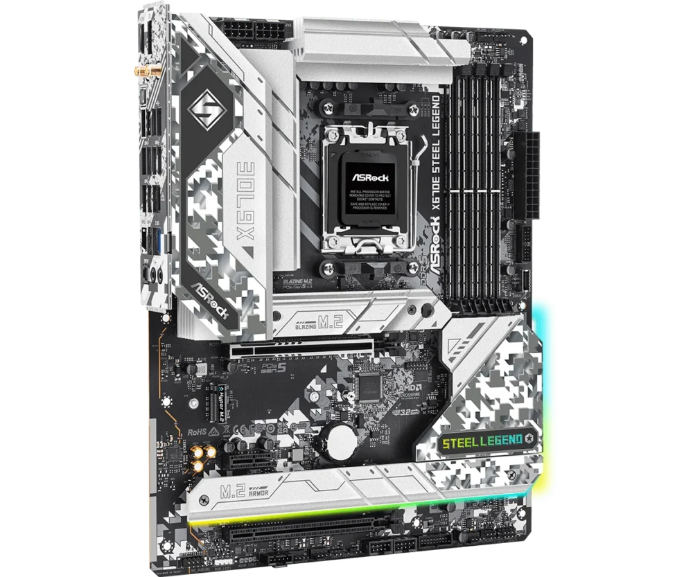 ASROCK X670E STEEL LEGEND AMD AM5 DDR5 motherboard X670 CPU Ryzen 7 7800X3D 9 7950X3D 7900X3D 5 7600X 9600X PCIe 5.0 M.2 ATX