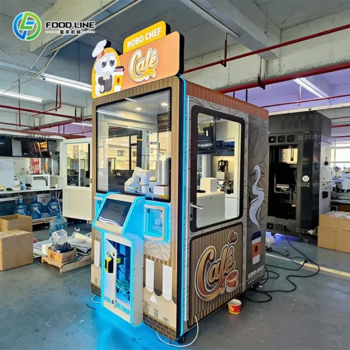 Customized Unmanned Automatic Coffee Machine With Robot Arm Touch Screen Coffee Art Robot Vending Machine