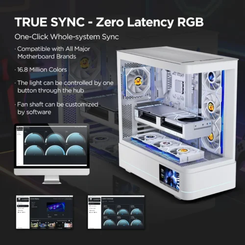 Interstellar V4-LCD 1.5 Inch 60Hz Customize Screen Modular Splicing Infinity Mirror 120mm CPU Case LCD Fan Jungle Leopard