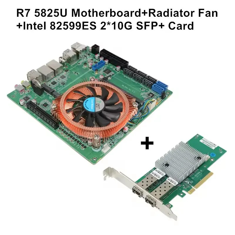 Topton AMD Ryzen 7 5800H 5825U 8-Bay NAS Firewall Motherboard 2*NVMe 8*SATA 2*2.5G LAN 2*DDR4 1*8XPCIE3.0 Gaming ITX Mainboard
