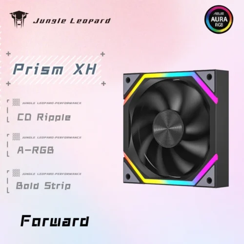 Jungle Leopard Galaxy Prism XH Flowing Running Lights PC Case Fan 120mm  ARGB Cyclic Mirror Light Effect PWM Cooling Fan