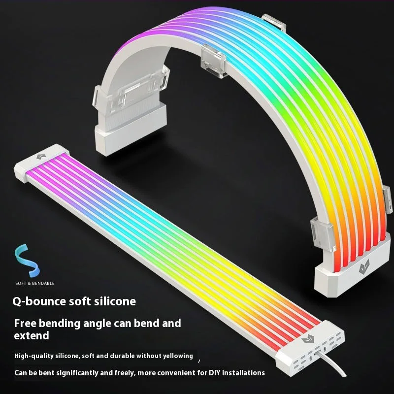 5V 3Pin ARGB Sync PC Cable 8/24PIN Motherboard Power Extension Cable Flexible LED Strip Light DIY Kit for Computer Power Supply