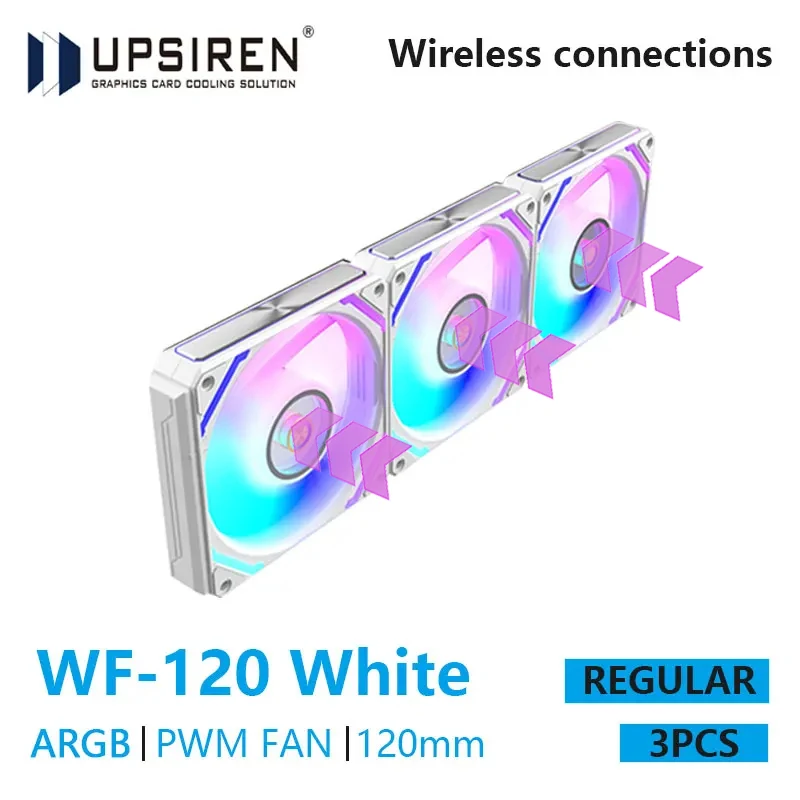 UPSIREN WF-120 ARGB PWM 3PCS Chassis fanARGB120mm/4PIN PWM/ Magic Color Wireless Stitching Computer heat dissipation fan