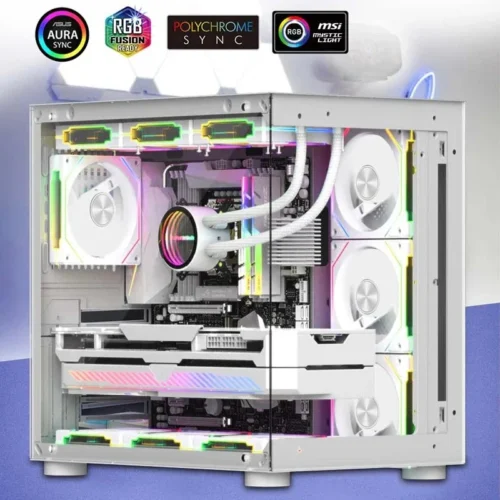 LDPCSJ Prism 4RS 120mm ARGB PC Case Fan with Infinity Mirror Design Motherboard Sync 4PIN PWM CPU Cooler Ventilador