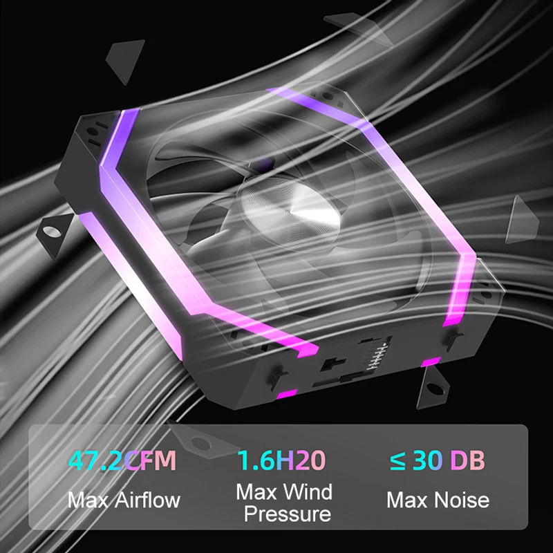 RGEEK  ARGB Cooling Fan 360mm 240mm Modular Stackable Splicing PWM Silent 120mm RGB Fans For Gaming PC Case Water Cooler