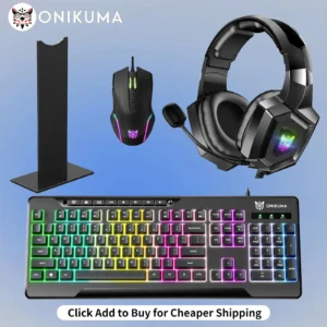 ONIKUMA Professional Gaming Headset Gaming Set RGB Lighting Mouse or Keyboard or Headset Stand or Wired Headset