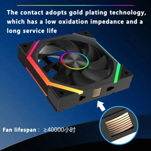 ICE Whale WX-3 Wire-Splicing PC Case Cooling Fan 3PIN ARGB Mirror Cycle Light Effect 800-1600RPM PWM Water Cooling Cooler Fan