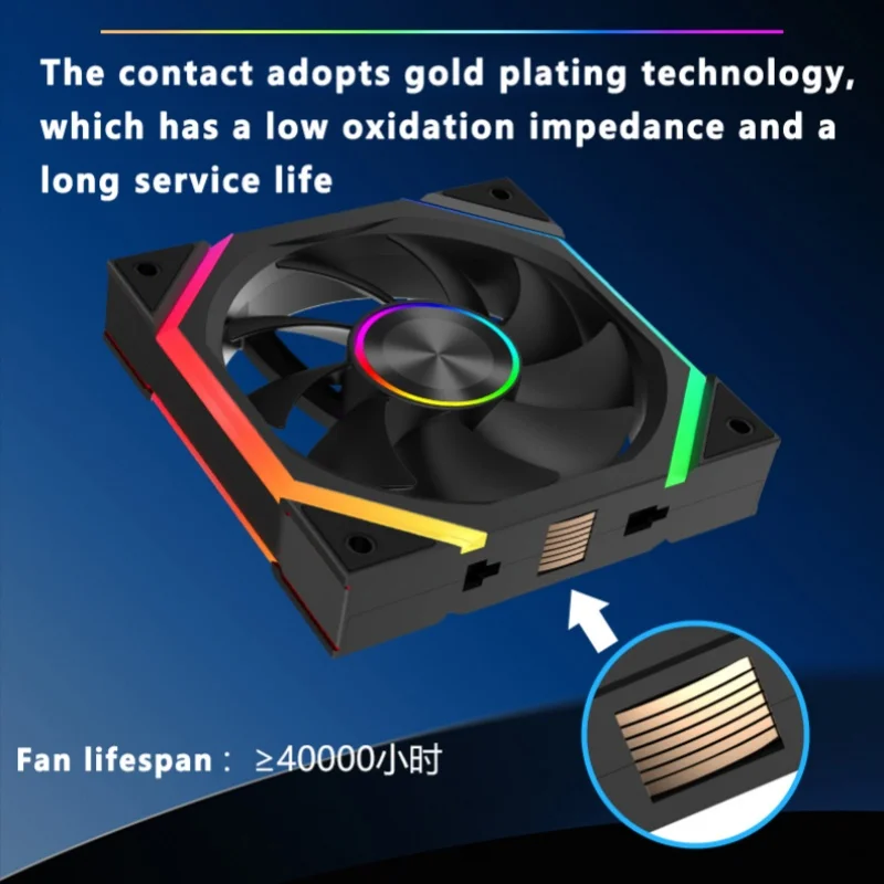 ICE Whale WX-3 Wire-Splicing PC Case Cooling Fan 3PIN ARGB Mirror Cycle Light Effect 800-1600RPM PWM Water Cooling Cooler Fan