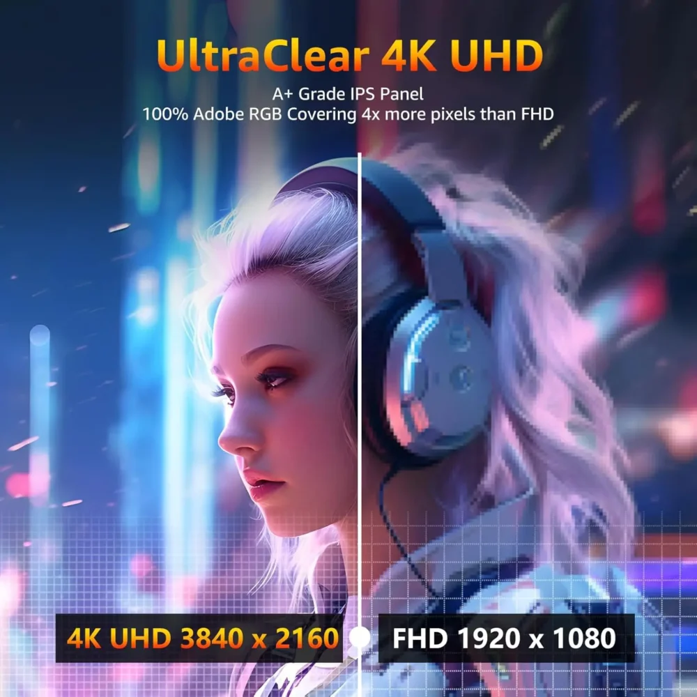 UPERFECT 18 Inch 4K Portable Monitor IPS Display 3840x2160 External Second Gaming Screen For Gaming Laptop PS4 Switch Mini PC